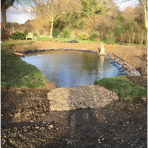 Pond before coir mats